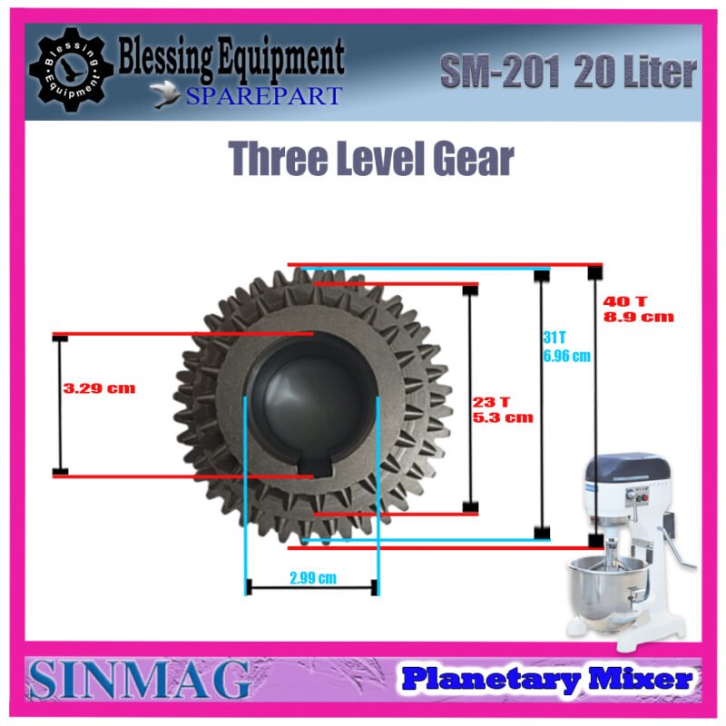 SM-201 | LP-201 SPAREPART THREE LEVEL GEAR Planetary Mixer SINMAG LUNPANG SM 201 LP 201 RODA GIGI 3 TINGKAT | GIGI TIGA TINGKAT MESIN PENGADUK ADONAN | MIXER LP201 SM201 SINMAG LUNPANG - Image 2