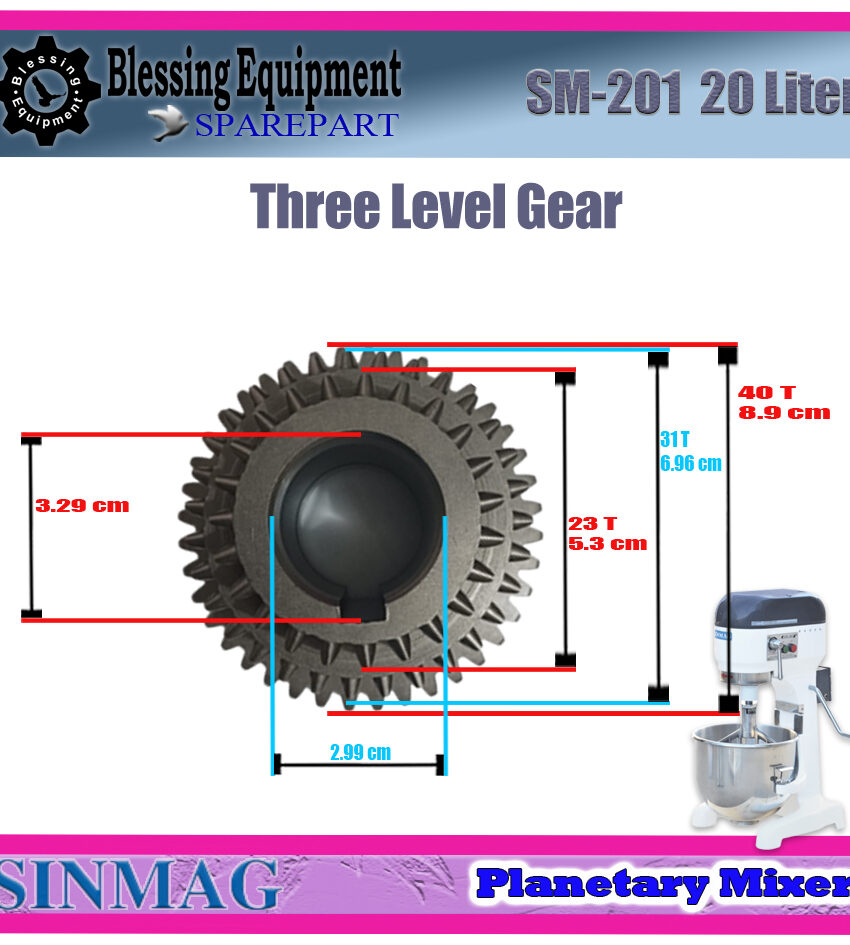 SM-201 THREE LEVEL GEAR Planetary Mixer Sinmag