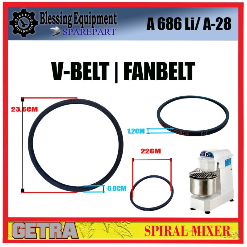 DH-20A Sparepart FANBELT A 686 LI - A -28 Spiral Getra - Image 2