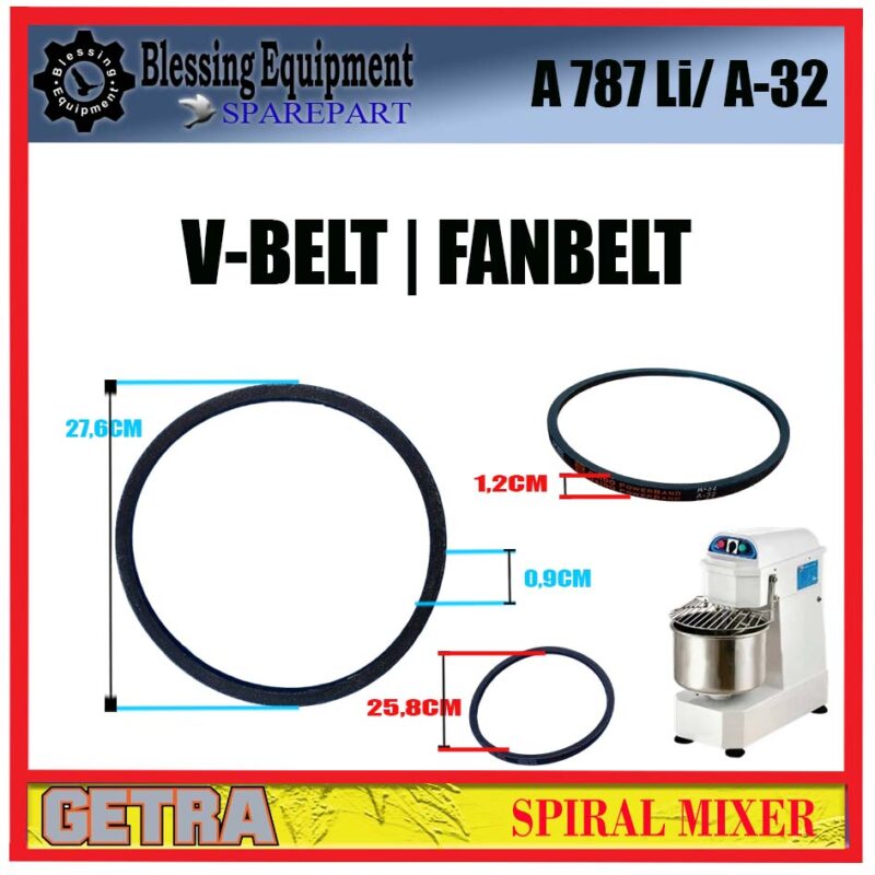 DH-20A Sparepart FANBELT A 787 LI - A-32 Moulend Spiral Mixer Getra - Image 3