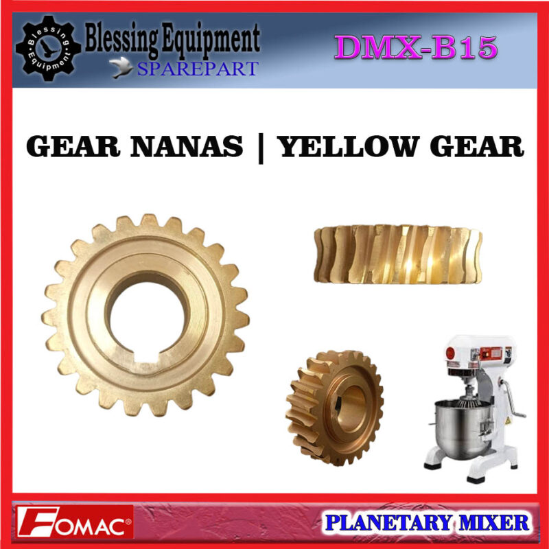 DMX-B15 SPAREPART YELLOW GEAR | GEAR NANAS | KEY GEAR NO.15 Planetary Mixer FOMAC DMX B15 GIGI KUNING 23T | KEY GEAR YELLOW NO 15 DMXB15 FOMAC