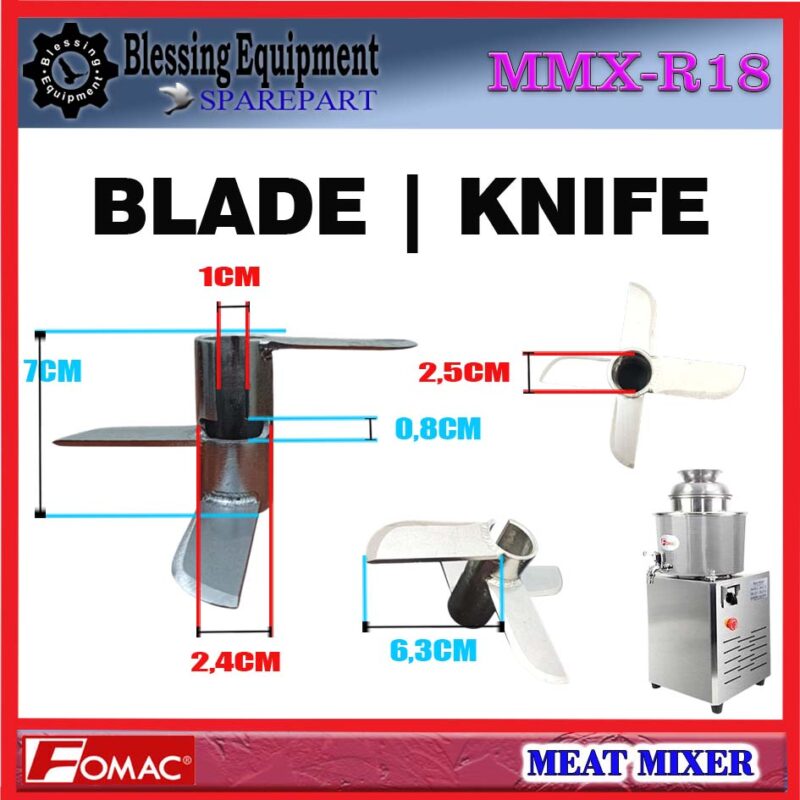 MMX-R18 SPAREPART BLADE | PISAU | KNIFE Meat Mixer FOMAC MMX R18 MATA PISAU PENGADUK MESIN PENGADUK DAGING FOMAC MMXR18 MATA PISAU FOMAC - Image 2