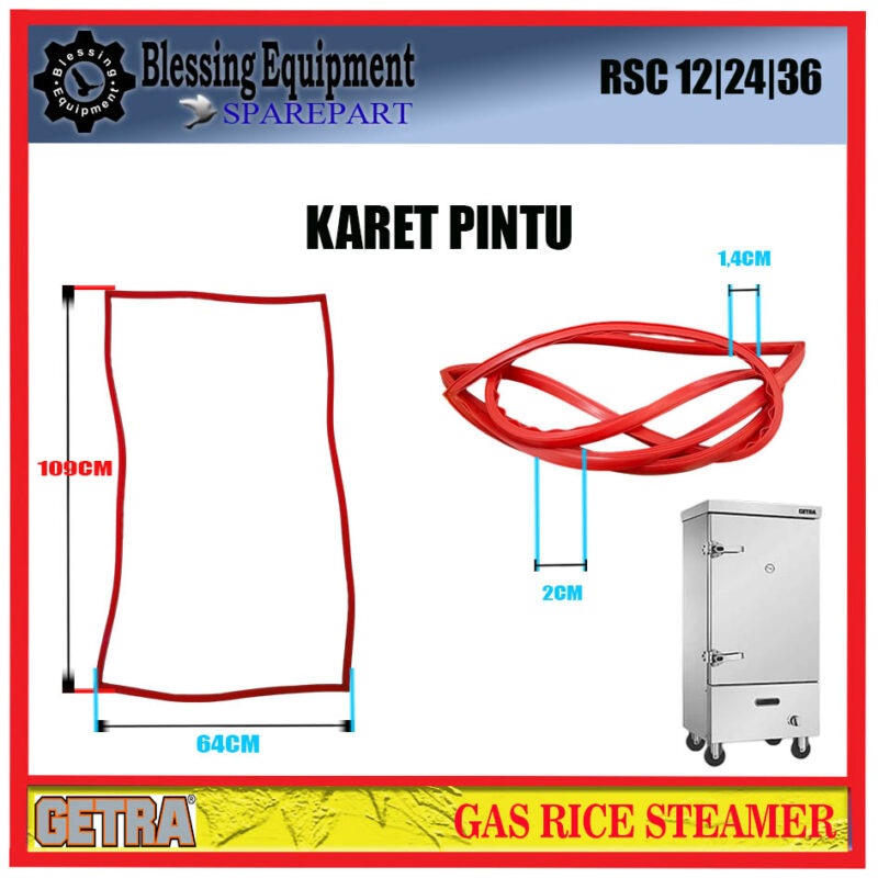 RSC-12 SPAREPART SEAL DOOR | KARET PINTU 64 x 109cm Rice Steamer GETRA - Image 2