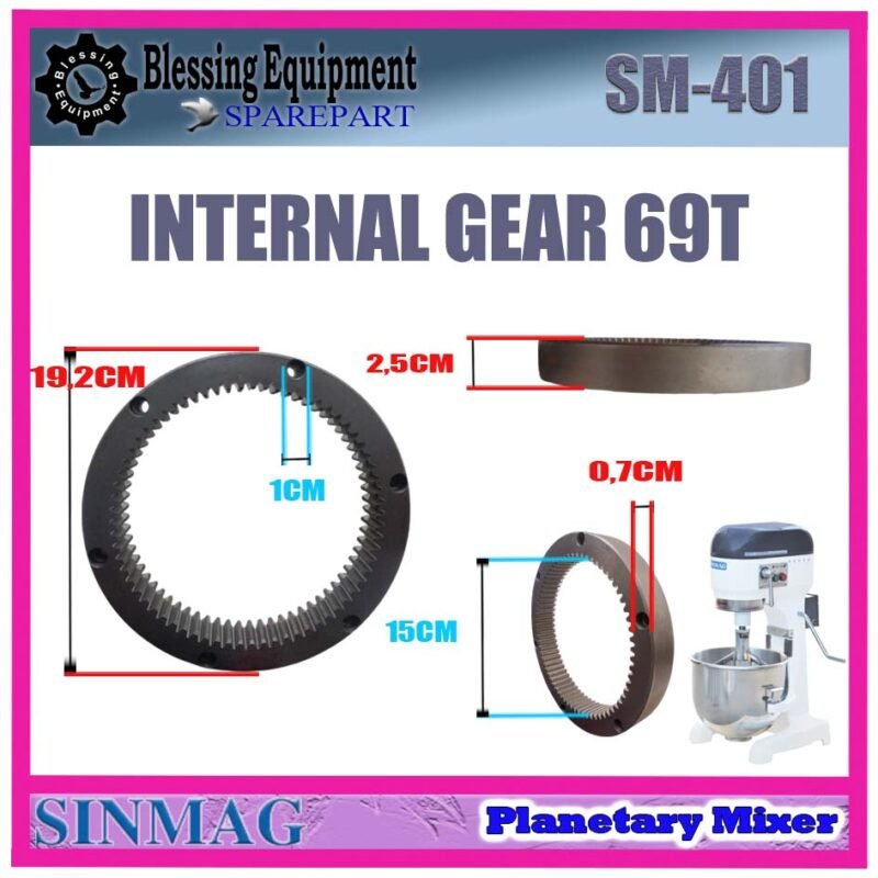 SM-401 SPAREPART INNER GEAR | INTERNAL GEAR 69T Planetary Mixer SINMAG SM 401 INTERNAL DRIVE GEAR | RING GEAR MESIN PENGADUK ADONAN | MIXER SM401 SINMAG SM-401 SPAREPART INNER GEAR | INTERNAL GEAR 69T Planetary Mixer SINMAG SM 401 INTERNAL DRIVE GEAR | RING GEAR MESIN PENGADUK ADONAN | MIXER SM401 SINMAG - Image 2