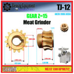 TJ-12 YELLOW GEAR Z=15 IDN Meat Grinder Getra