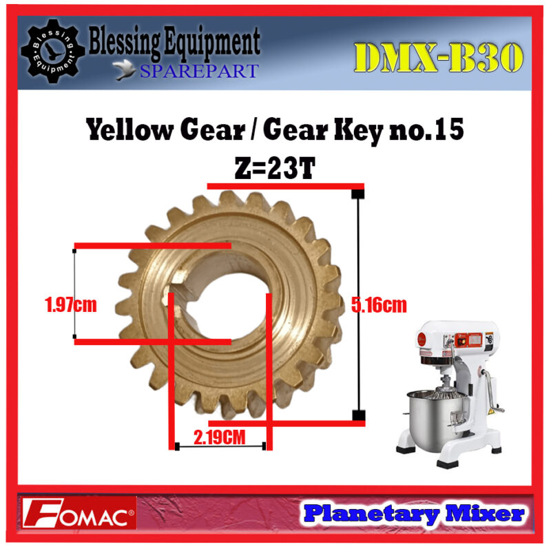 DMX-B30 Sparepart Yellow Gear - Gear Nanas - Gear Matahari Planetry Mixer Fomac - Image 5