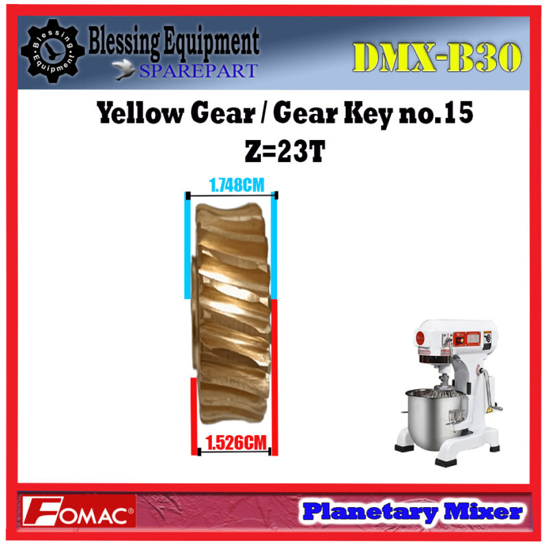 DMX-B30 Sparepart Yellow Gear - Gear Nanas - Gear Matahari Planetry Mixer Fomac - Image 4
