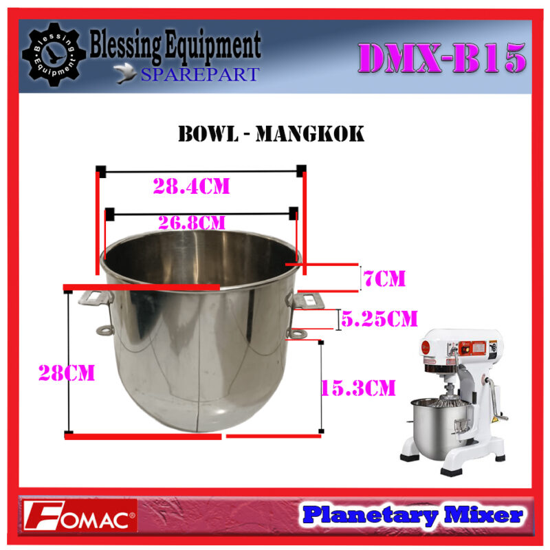 DMX-B15 Sparepart BOWL Planetary Mixer Fomac - Image 2