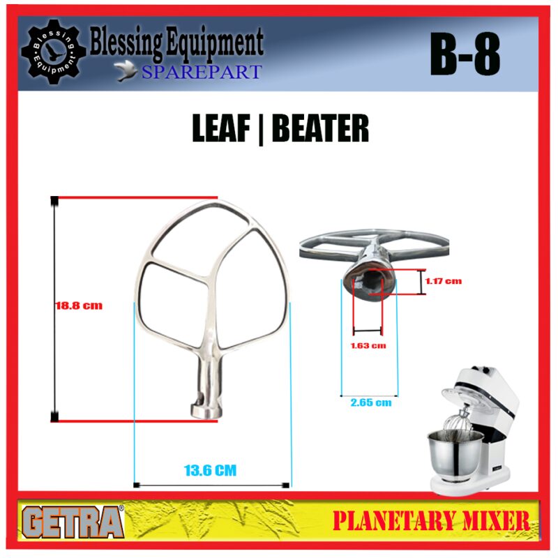 B-8 Sparepart Pengaduk WHISK, LEAF, HOOK Planetary Mixer Getra - Image 2