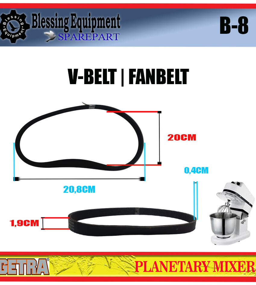 B-8 Sparepart V-BELT | FANBELT Planetary Mixer Getra