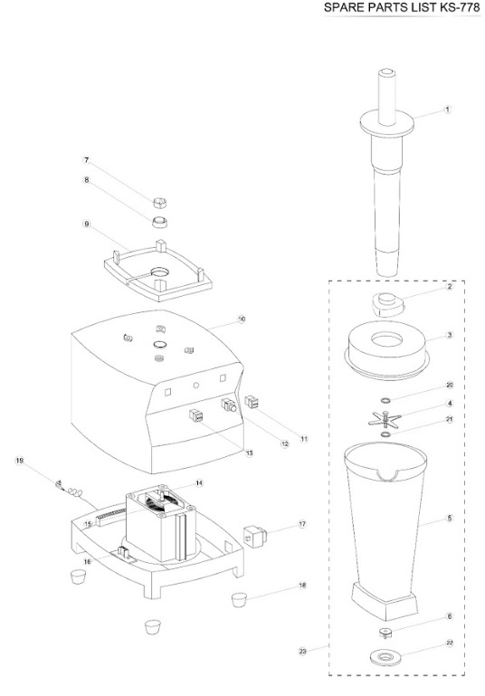 Sparepart Set Heavy Duty Blender Getra KS-778