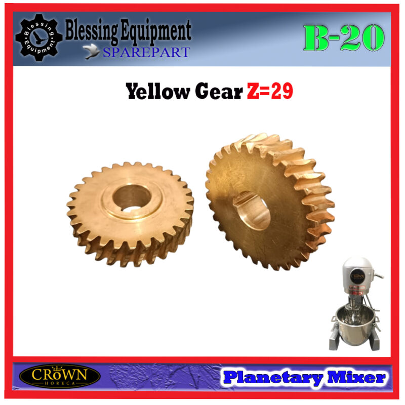 CROWN B20 SPAREPART YELLOW GEAR | GEAR NANAS Z-29 Mixer Planetary B-20 CROWN GEAR GIGI 29