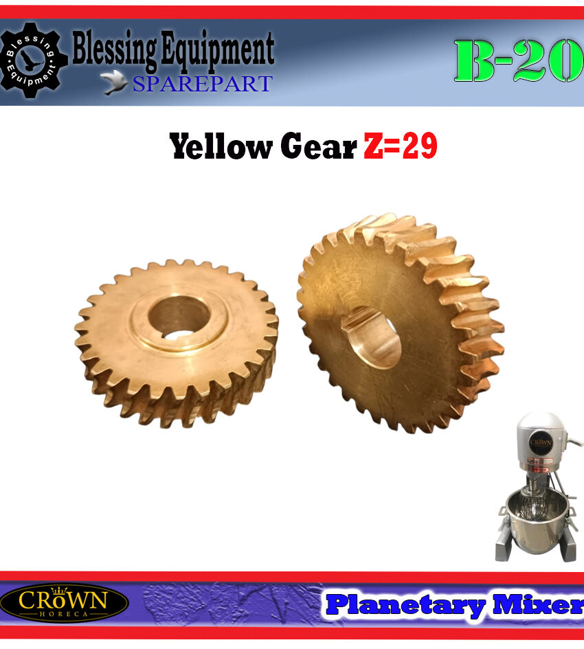 CROWN B20 SPAREPART YELLOW GEAR | GEAR NANAS Z-29 Mixer Planetary B-20 CROWN GEAR GIGI 29