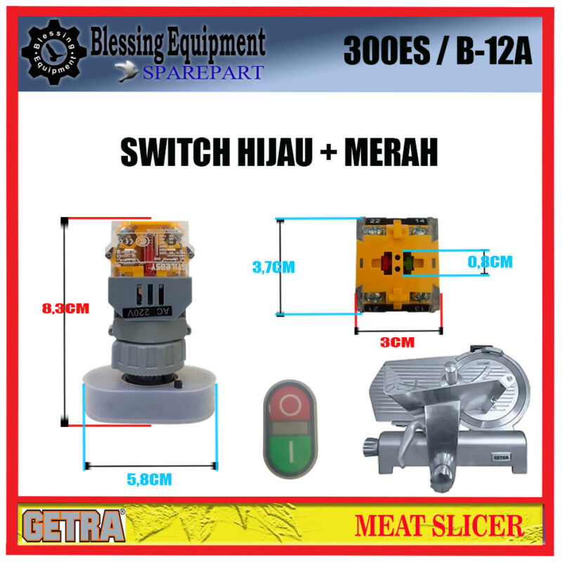 300ES/B-12A SWITCH GREEN & RED MEAT SLICER GETRA - Image 2