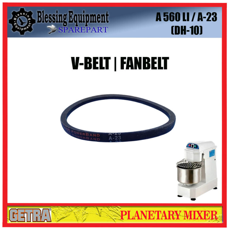 DH-10A SPAREPART FANBELT | V-BELT A 560 Li / A-23 Spiral Mixer GETRA DH 10A