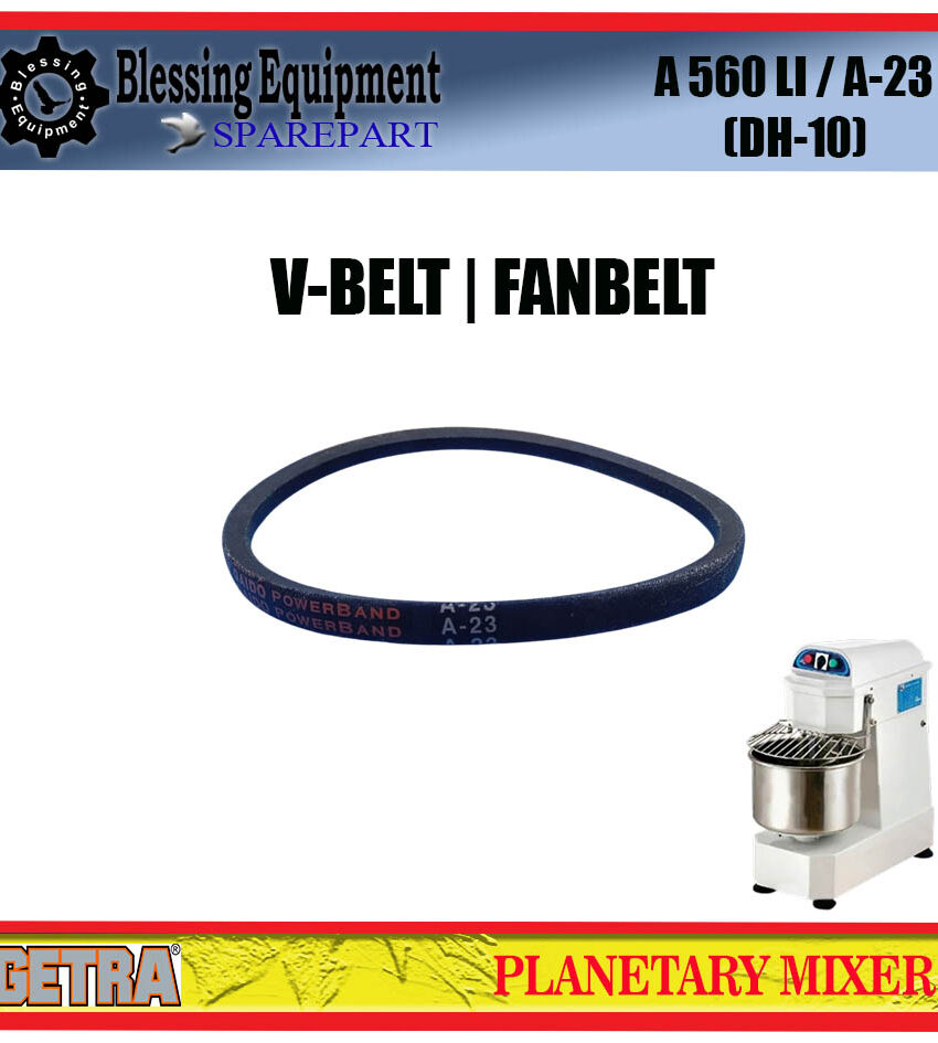 DH-10A SPAREPART FANBELT | V-BELT A 560 Li / A-23 Spiral Mixer GETRA DH 10A