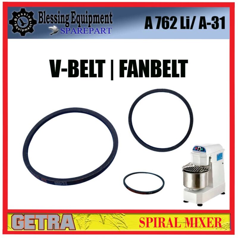 DH-20A/30A/50A SPAREPART FANBELT A 762 LI / A-31 SPIRAL MIXER GETRA