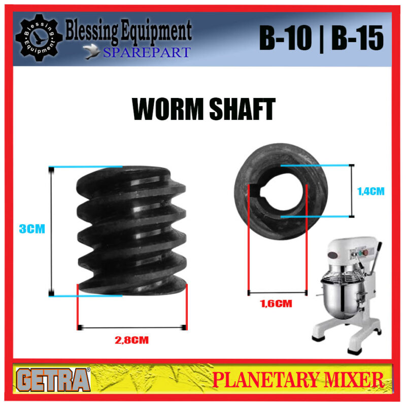 B-10 | B-15 SPAREPART WORM GEAR | WORM SHAFT Planetary Mixer GETRA - Image 2