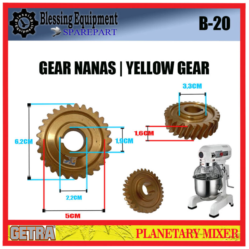B-20 SPAREPART GEAR NANAS | YELLOW GEAR Z-29 B 20 Planetary Mixer GETRA - Image 2