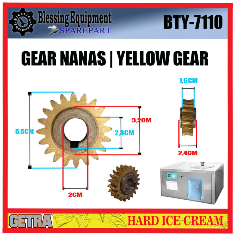 BTY-7110 SPAREPART GEAR NANAS | YELLOW GEAR Hard Ice Cream GEA GETRA BTY 7110 GEAR MESIN PEMBUAT ES KRIM BTY-7110 SPAREPART GEAR NANAS | YELLOW GEAR Hard Ice Cream GEA GETRA BTY 7110 GEAR MESIN PEMBUAT ES KRIM - Image 2