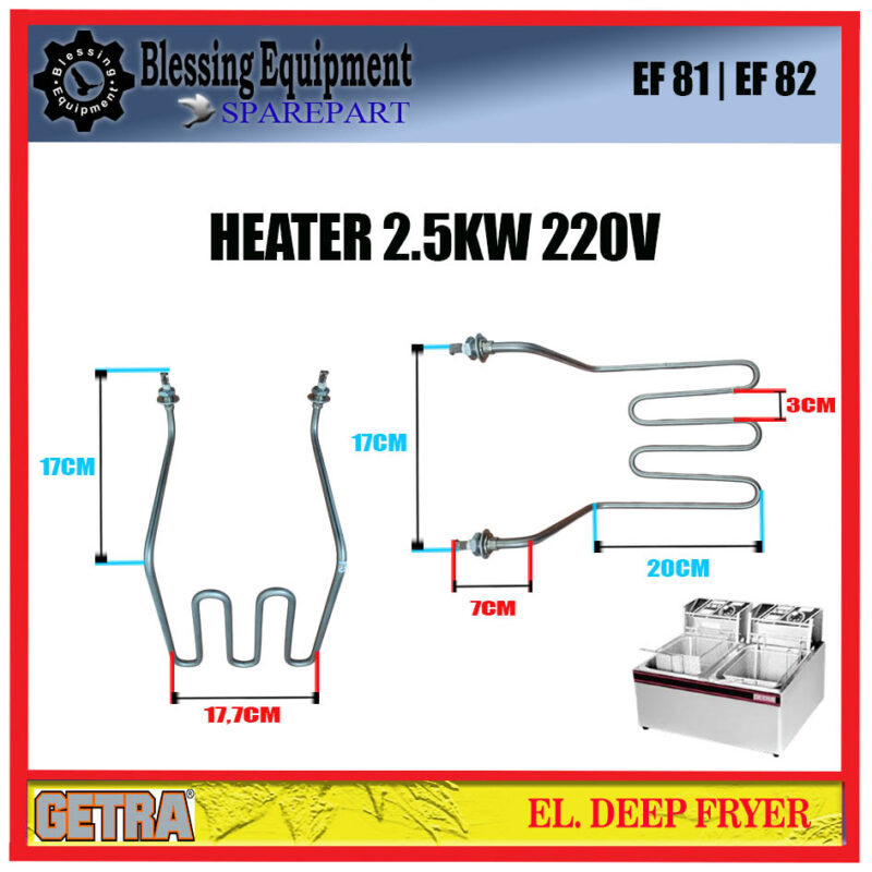 EF-81 | EF-82 SPAREPART PEMANAS | HEATER ELEMENT 2,5KW 220V Electric Deep Fryer GETRA PEMANAS MESIN PENGGORENG ELEKTRIK EF 81 EF 82 EF-81 | EF-82 SPAREPART PEMANAS | HEATER ELEMENT 2,5KW 220V Electric Deep Fryer GETRA PEMANAS MESIN PENGGORENG ELEKTRIK EF 81 EF 82 - Image 2