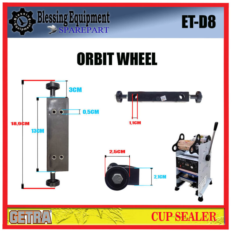 ET-D8 | SC-D8 SPAREPART ORBIT WHEEL | RODA ORBIT Manual Cup Sealer GETRA - Image 2
