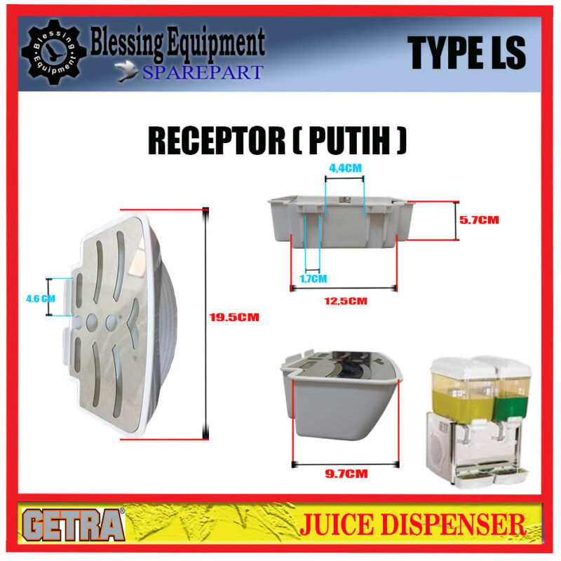 LS-12X1 LS-12X2 LS-12X3 SPAREPART RECEPTOR | WATER TRAY WHITE COVER Juice dispenser GEA GETRA TYPE LS - Image 2