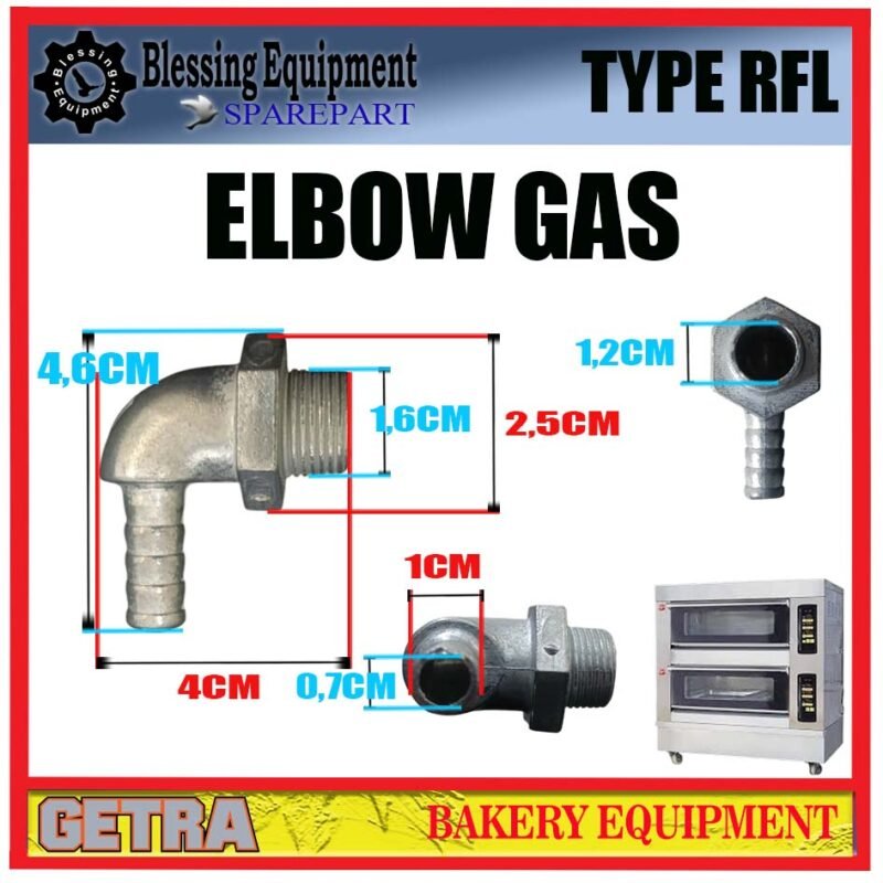 RFL-11SSGC GETRA SPAREPART NEPEL GAS | ELBOW | SIKU Gas Oven GETRA TYPE RFL SAMBUNGAN PIPA GAS L SIKU 90DERAJAT RFL GETRA - Image 2