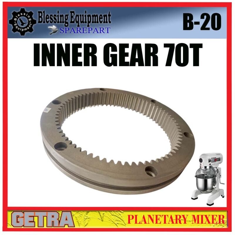 B-20 SPAREPART INNER GIGI LINGKAR DALAM Z=70 | GEAR | INTERNAL GEAR 70T Planetary Mixer GETRA B 20 GEAR 70T | RING GEAR Z-70 | RODA 70 GIGI MESIN PENGADUK ADONAN B20 GETRA - Image 5