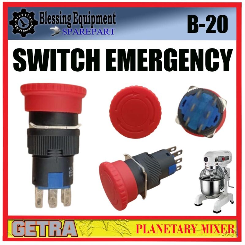 B-20 SPAREPART SWITCH EMERGENCY | EMERGENCY STOP BUTTON Planetary Mixer GETRA B 20 STAYPUT ACTUATOR | TOMBOL DARURAT MESIN PENGADUK ADONAN | MIXER B20 GETRA