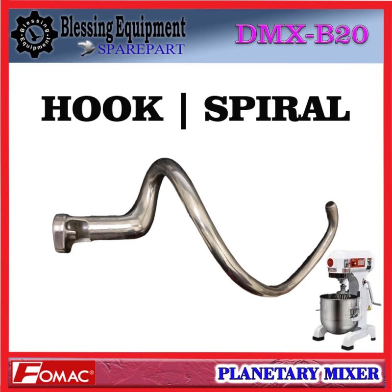 DMX-B20 SPAREPART SPIRAL | HOOK | KAIL | HOOK SHAPE BEATER 20L Standing Mixer FOMAC DMX B20 ALAT PENGOCOK | PENGADUK ADONAN BENTUK KAIL 20 LITER MIXER DMXB20 FOMAC DMX-B20 SPAREPART SPIRAL | HOOK | KAIL | HOOK SHAPE BEATER 20L Standing Mixer FOMAC DMX B20 ALAT PENGOCOK | PENGADUK ADONAN BENTUK KAIL 20 LITER MIXER DMXB20 FOMAC - Image 6