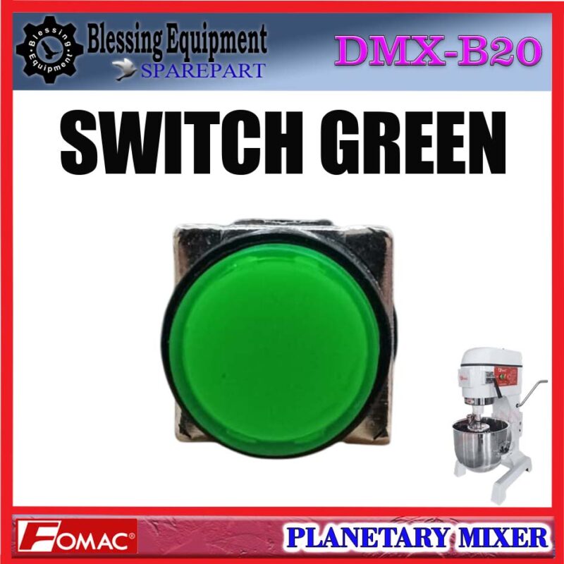 DMX-B20H SPAREPART SWITCH GREEN | SAKLAR HIJAU Planetary Mixer FOMAC DMX B20H SAKLAR ON | TOMBOL ON | SAKELAR | PUSH BUTTON SWITCH MIXER DMXB20H FOMAC - Image 4