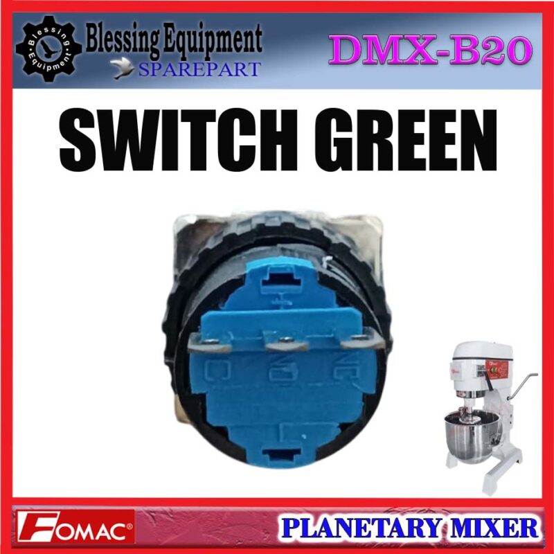 DMX-B20H SPAREPART SWITCH GREEN | SAKLAR HIJAU Planetary Mixer FOMAC DMX B20H SAKLAR ON | TOMBOL ON | SAKELAR | PUSH BUTTON SWITCH MIXER DMXB20H FOMAC - Image 3