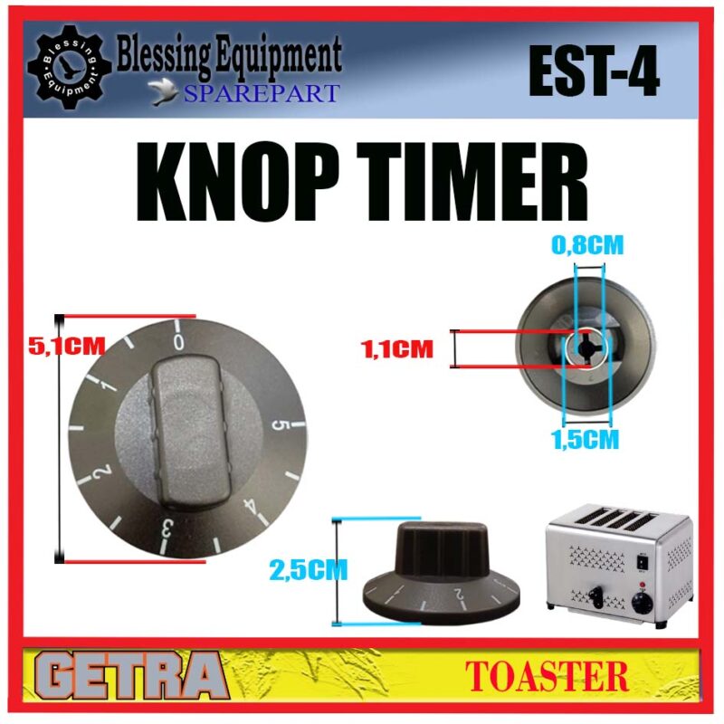 EST-4 SPAREPART KNOB WAKTU | KNOP TIMER Toaster GETRA EST 4 PUTERAN | KENOP | KNOB PEMANGGANG ROTI EST4 GETRA - Image 2