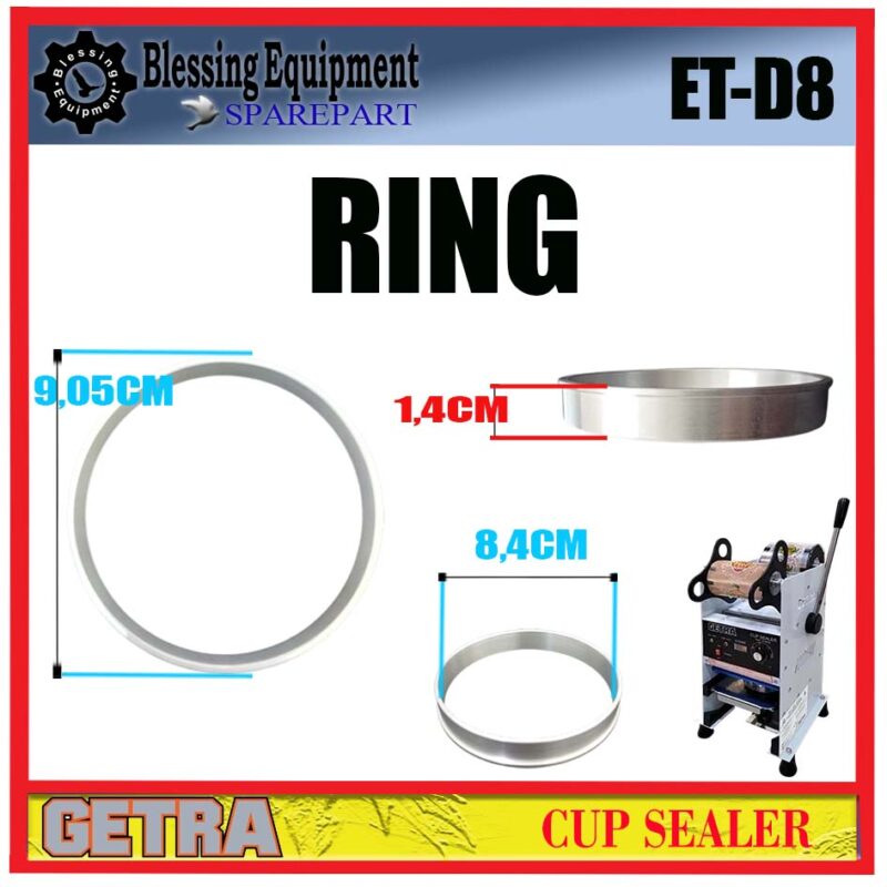 ET-D8 SPAREPART RING | DUDUKAN | MOULD Manual Cup Sealer GETRA ET D8 LOWER MOULD | TATAKAN GELAS CUP SEALER ETD8 GETRA - Image 2