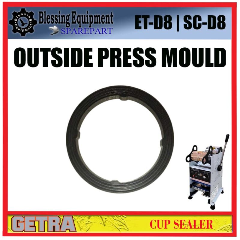 SC-D8 | ET-D8 SPAREPART OUTSIDE PRESS MOULD HITAM D=23 cm Manual Cup Sealer type ET D8 SC D8 GETRA CETAKAN PRESS LUAR DIAMETER 23CM MANUAL CUP SEALER GETRA