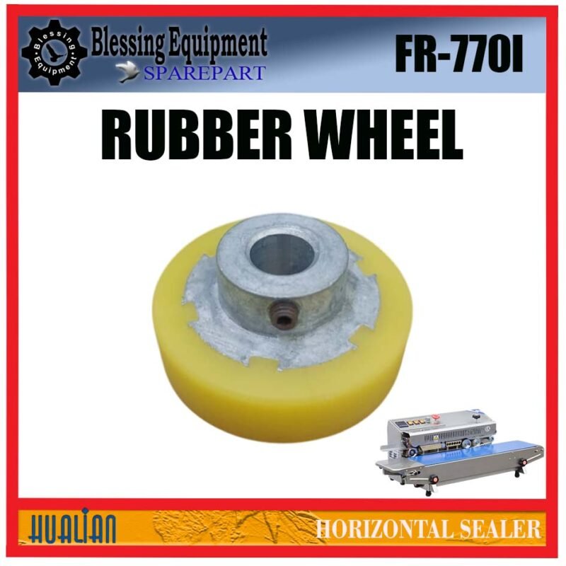 FR-770I SPAREPART RODA SILIKON | RUBBER WHEEL YELLOW Horizontal Sealer HUALIAN FR 770I RODA KARET KUNING | RODA BANTALAN PENEKAN | RODA MESIN PENYEGEL FR770I HUALIAN - Image 6