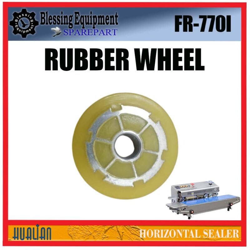 FR-770I SPAREPART RODA SILIKON | RUBBER WHEEL YELLOW Horizontal Sealer HUALIAN FR 770I RODA KARET KUNING | RODA BANTALAN PENEKAN | RODA MESIN PENYEGEL FR770I HUALIAN - Image 5