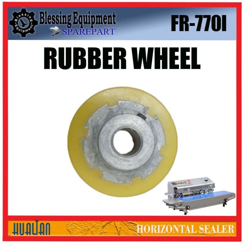 FR-770I SPAREPART RODA SILIKON | RUBBER WHEEL YELLOW Horizontal Sealer HUALIAN FR 770I RODA KARET KUNING | RODA BANTALAN PENEKAN | RODA MESIN PENYEGEL FR770I HUALIAN - Image 4