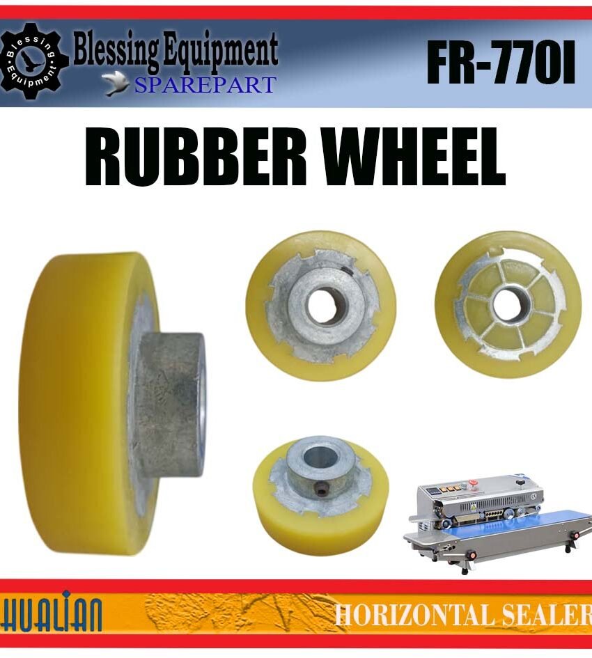 FR-770I SPAREPART RODA SILIKON | RUBBER WHEEL YELLOW Horizontal Sealer HUALIAN FR 770I RODA KARET KUNING | RODA BANTALAN PENEKAN | RODA MESIN PENYEGEL FR770I HUALIAN