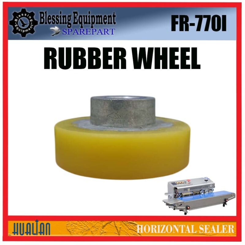 FR-770I SPAREPART RODA SILIKON | RUBBER WHEEL YELLOW Horizontal Sealer HUALIAN FR 770I RODA KARET KUNING | RODA BANTALAN PENEKAN | RODA MESIN PENYEGEL FR770I HUALIAN - Image 3