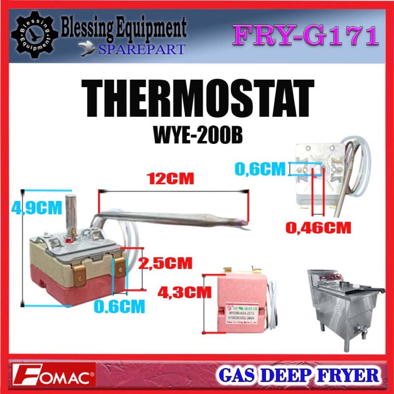FRY-G171 SPAREPART THERMOSTAT WYE-200B Gas Deep Fryer FOMAC FRY G171 PENGATUR SUHU PENGGORENGAN GAS FRYG171 WYE 200B FOMAC FRY-G171 SPAREPART THERMOSTAT WYE-200B Gas Deep Fryer FOMAC FRY G171 PENGATUR SUHU PENGGORENGAN GAS FRYG171 WYE 200B FOMAC - Image 2
