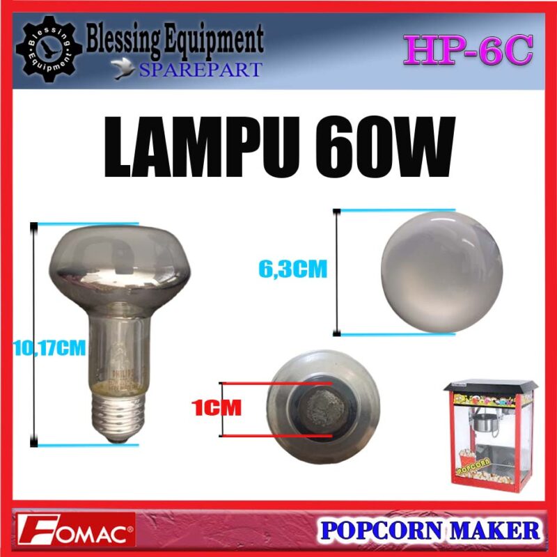HP-6C SPAREPART HEATING LAMP | LAMPU Popcorn Maker FOMAC HP 6C WARMING LAMP | LAMPU PEMANAS | LAMPU SOROT PEMANAS MESIN PEMBUAT POPCORN HP6C FOMAC - Image 2