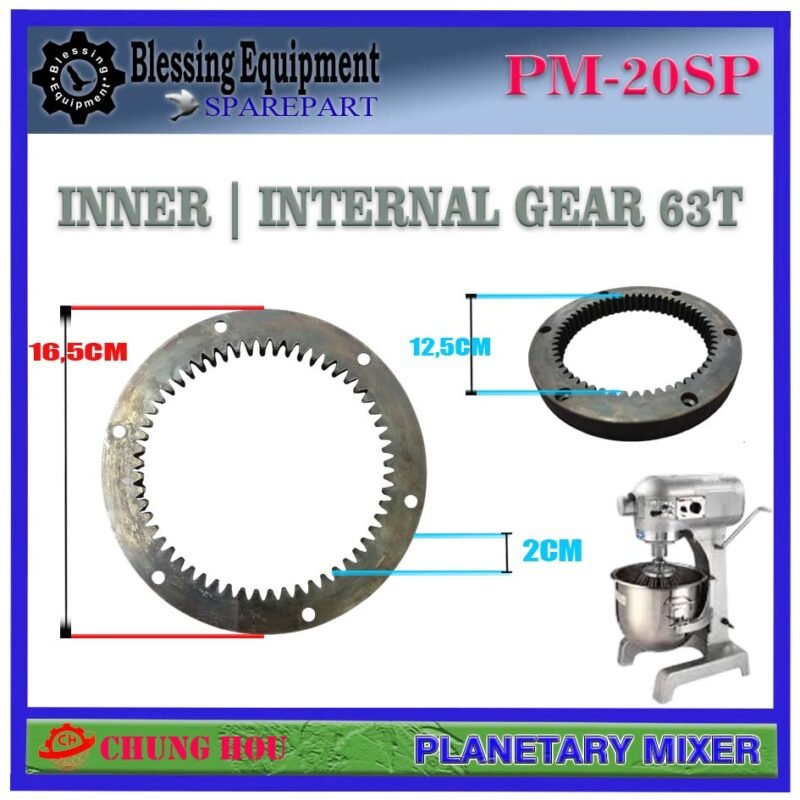 PM-20SP SPAREPART INTERNAL GEAR 63T | INNER GEAR 20L Planetary Mixer CHUNG HOU PM 20SP INNER RING GEAR | RODA GIGI DALAM | RODA 63 GIGI MESIN PENGADUK ADONAN 20 LITER PM20SP CHUNG HOU PM-20SP SPAREPART INTERNAL GEAR 63T | INNER GEAR 20L Planetary Mixer CHUNG HOU PM 20SP INNER RING GEAR | RODA GIGI DALAM | RODA 63 GIGI MESIN PENGADUK ADONAN 20 LITER PM20SP CHUNG HOU - Image 2