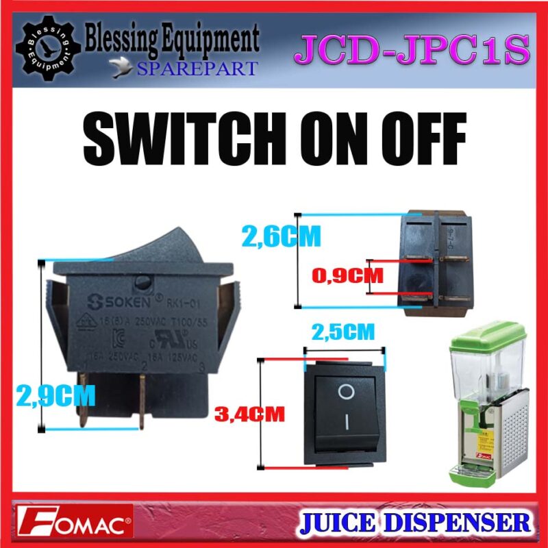 JCD-JPC1S SPAREPART SAKELAR | SWITCH ON OFF Dispenser Juice FOMAC JCD JPC1S SAKLAR DAYA | SAKLAR NYALA MATI JUS DISPENSER JCDJPC1S FOMAC JCD-JPC1S SPAREPART SAKELAR | SWITCH ON OFF Dispenser Juice FOMAC JCD JPC1S SAKLAR DAYA | SAKLAR NYALA MATI JUS DISPENSER JCDJPC1S FOMAC - Image 2