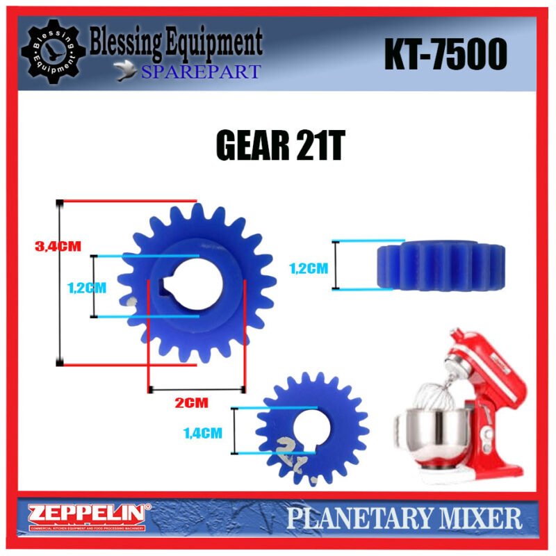KT-7500 SPAREPART RODA GIGI | GEAR 21T Planetary Mixer ZEPPELIN KT 7500 GEAR | GIGI TRANSMISI | TRANSMISI RODA INTERNAL 21 GIGI MESIN PENGADUK ADONAN | MIXER KT7500 ZEPPELIN - Image 2