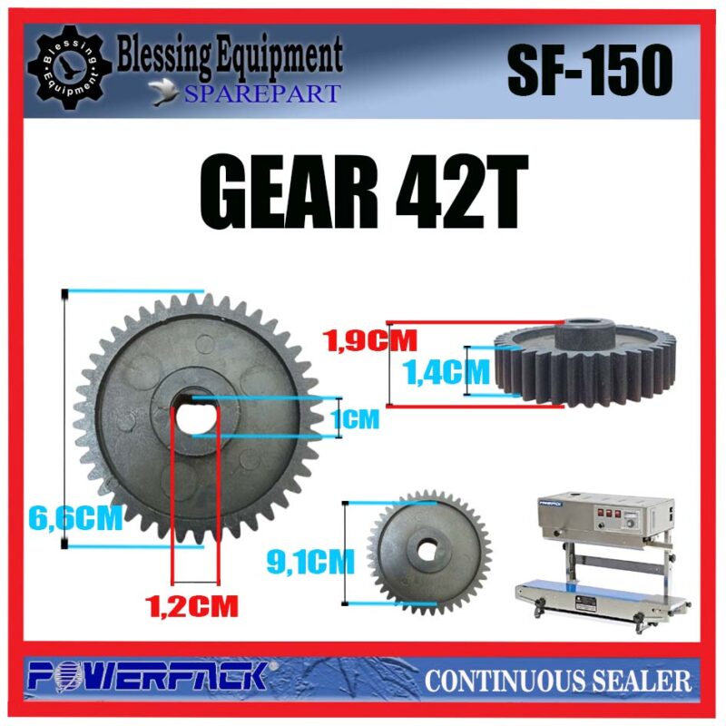SF-150 SPAREPART GEAR 42T Continuous Band Sealer POWERPACK SF 150 RODA GIGI 42 MESIN SEALER SF150 POWERPACK - Image 2