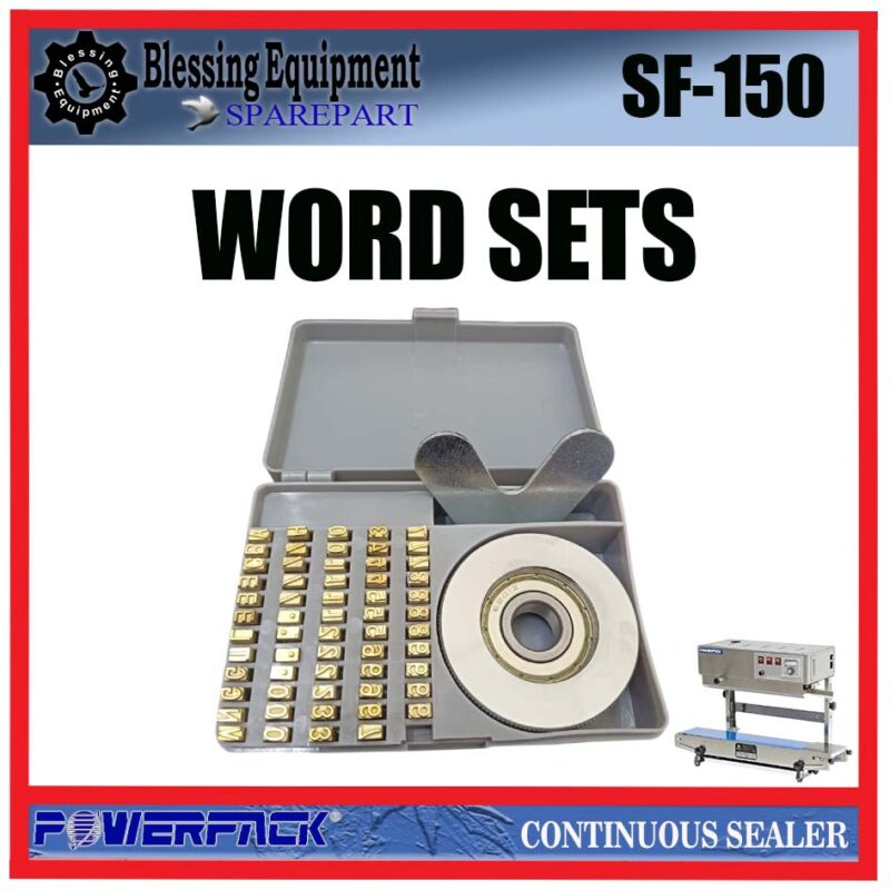 SF-150 SPAREPART WORD SETS Continuous Band Sealer POWERPACK SF 150 KARAKTER HURUF | ANGKA CETAKAN EXPIRED MESIN SEALER SF150 POWERPACK