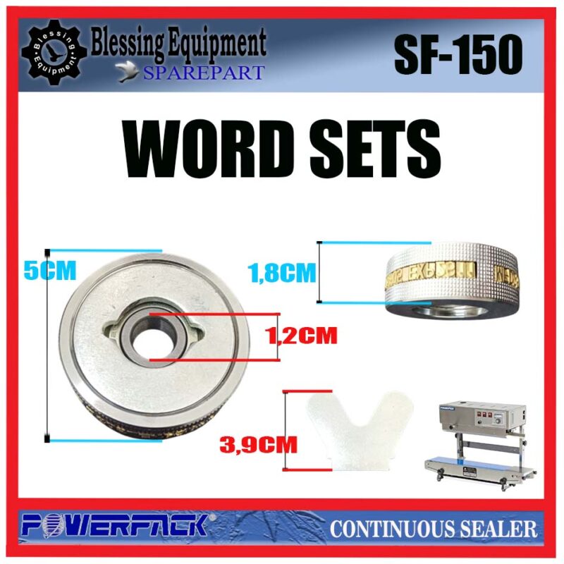 SF-150 SPAREPART WORD SETS Continuous Band Sealer POWERPACK SF 150 KARAKTER HURUF | ANGKA CETAKAN EXPIRED MESIN SEALER SF150 POWERPACK - Image 2