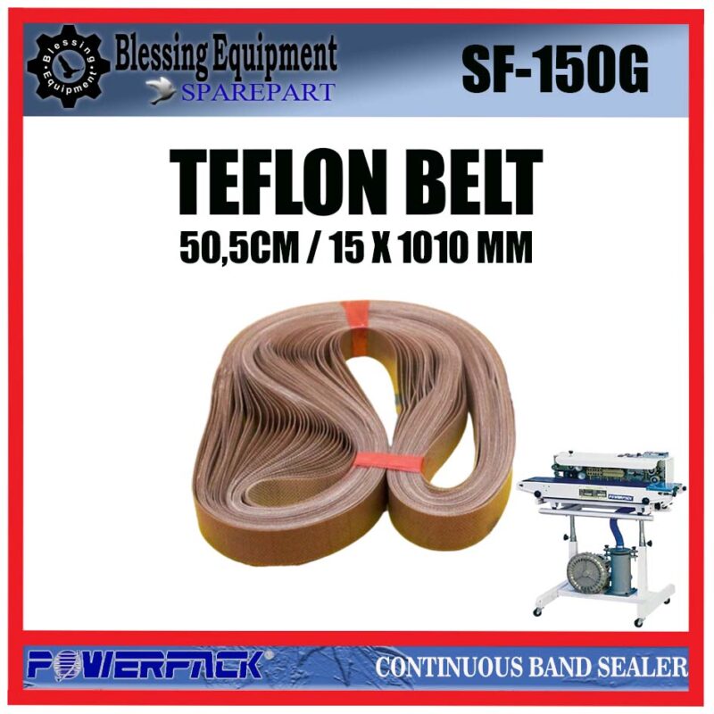 SF-150G SPAREPART KAIN TEFLON | TEFLON BELT 50,5CM | 15 X 1010 MM Continuous Band Sealer POWERPACK SF 150G SABUK TEFLON 50,5CM MESIN SEALER PACKAGING POWERPACK SF150G